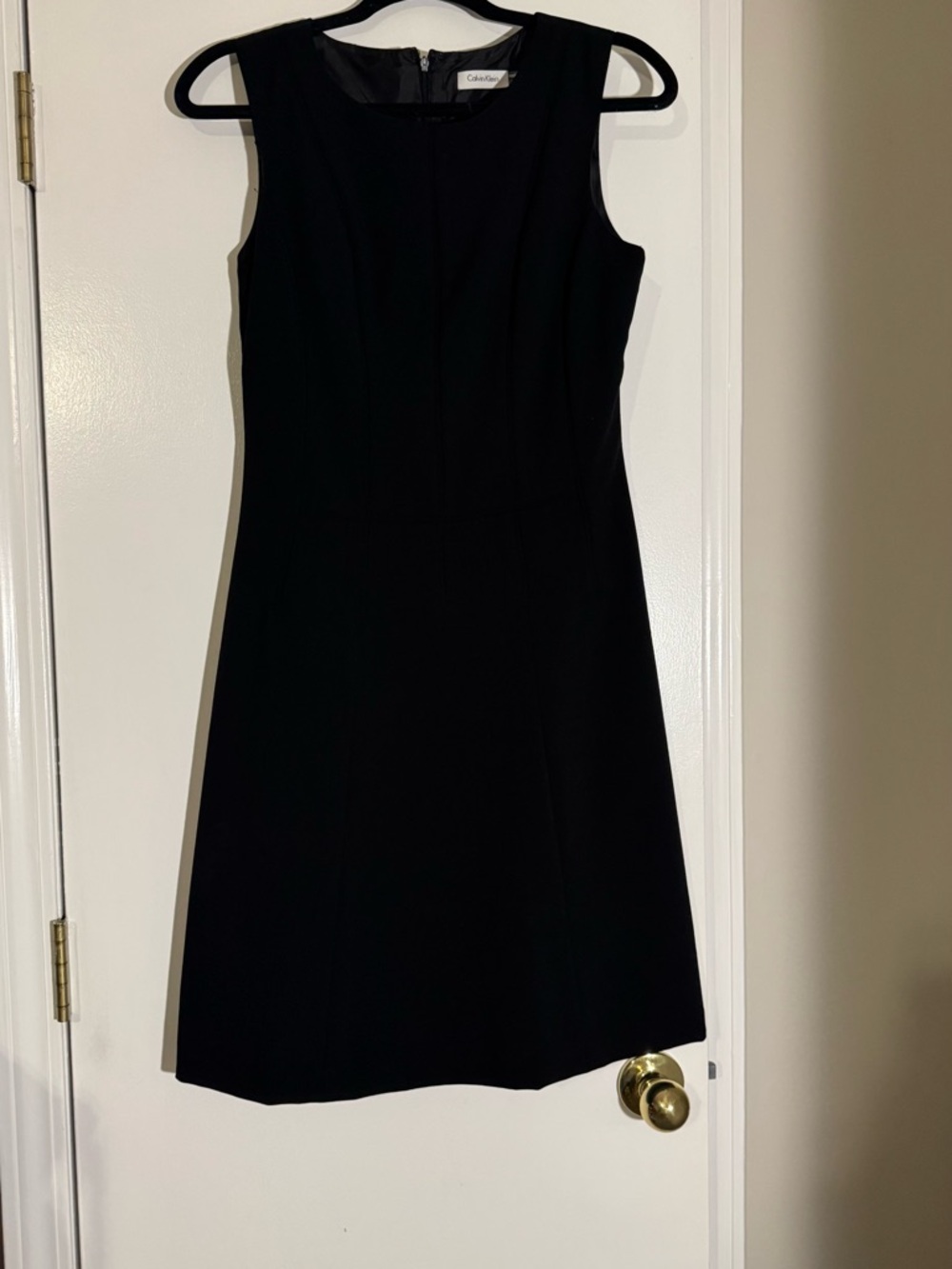 Calvin Klein Black Sleeveless Midi A-Line Dress party wedding guest date night